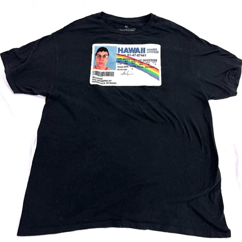 Superbad McLovin ID Drivers License Graphic T-Shirt Size Extra Large XL